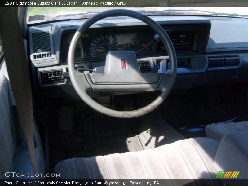 Dark Red Metallic / Gray 1991 Oldsmobile Cutlass Ciera SL Sedan