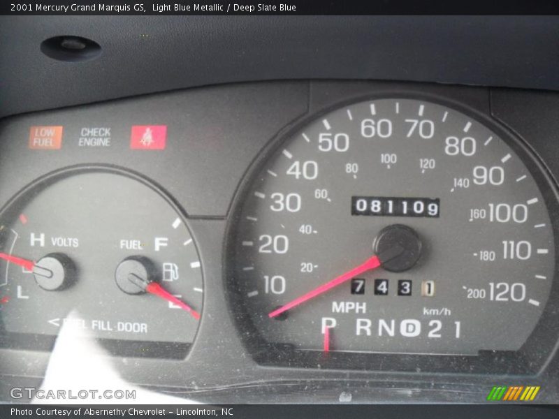 Light Blue Metallic / Deep Slate Blue 2001 Mercury Grand Marquis GS
