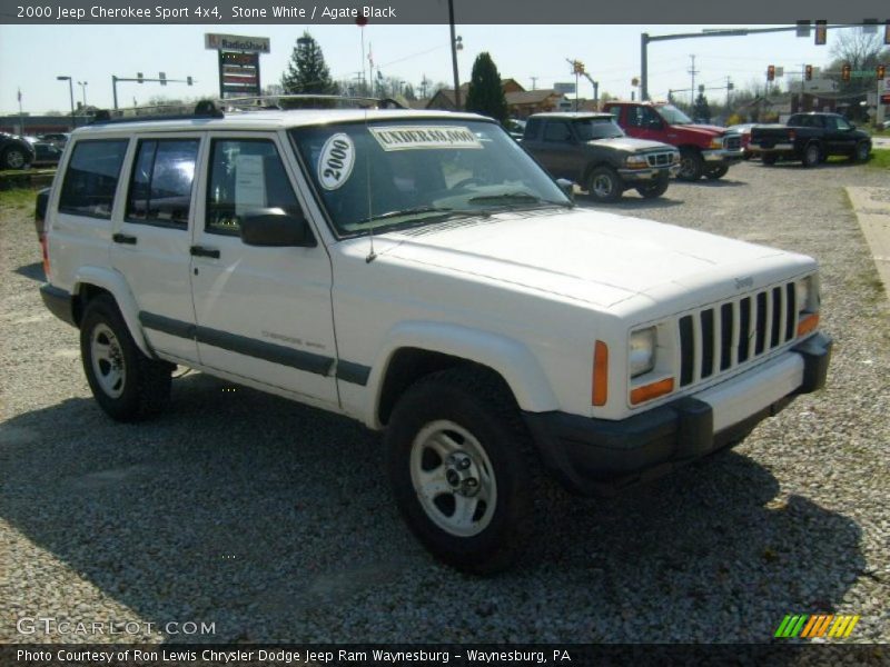 Stone White / Agate Black 2000 Jeep Cherokee Sport 4x4