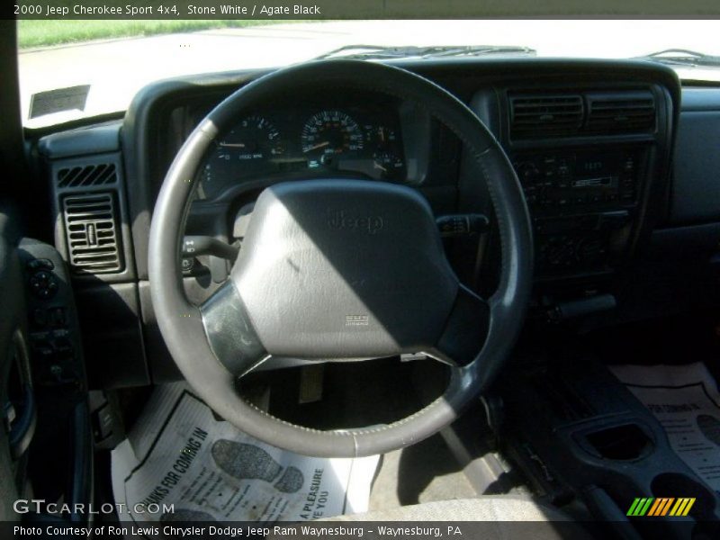 Stone White / Agate Black 2000 Jeep Cherokee Sport 4x4
