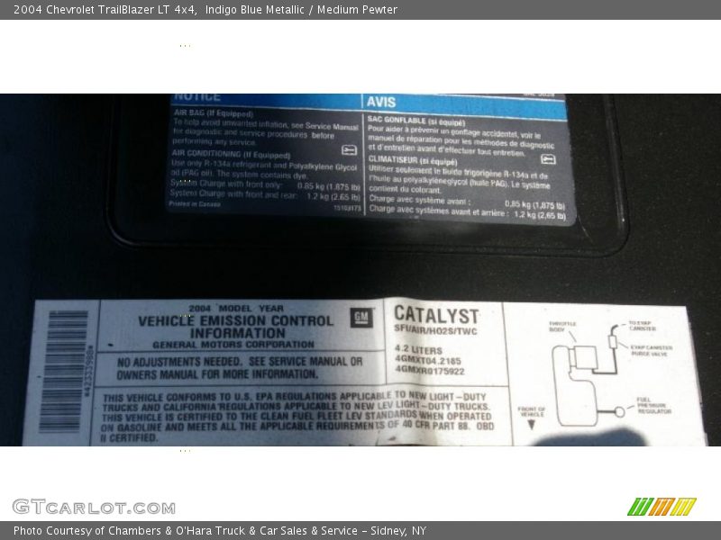 Indigo Blue Metallic / Medium Pewter 2004 Chevrolet TrailBlazer LT 4x4
