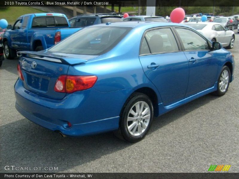 Blue Streak Metallic / Dark Charcoal 2010 Toyota Corolla S