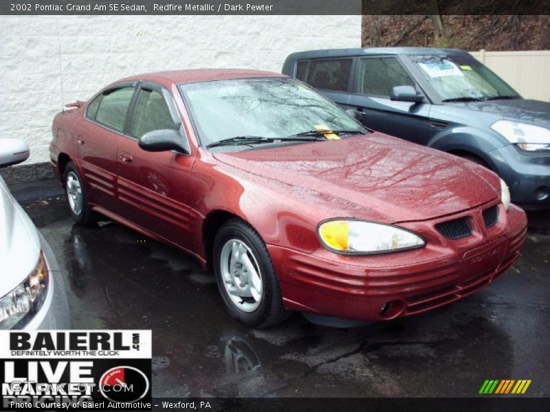 Redfire Metallic / Dark Pewter 2002 Pontiac Grand Am SE Sedan