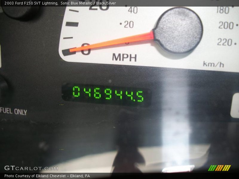 Sonic Blue Metallic / Black/Silver 2003 Ford F150 SVT Lightning