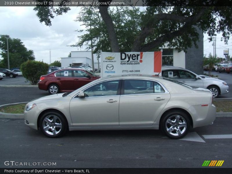 Gold Mist Metallic / Cocoa/Cashmere 2010 Chevrolet Malibu LT Sedan