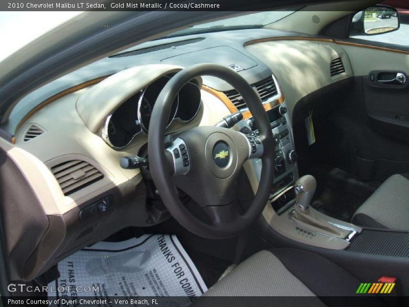 Gold Mist Metallic / Cocoa/Cashmere 2010 Chevrolet Malibu LT Sedan