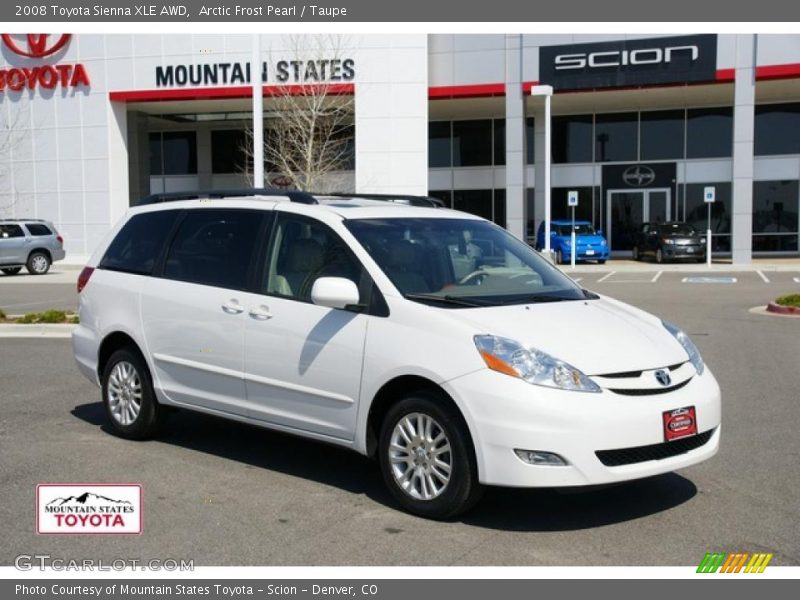 Arctic Frost Pearl / Taupe 2008 Toyota Sienna XLE AWD
