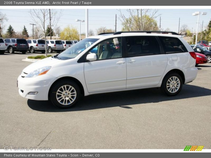 Arctic Frost Pearl / Taupe 2008 Toyota Sienna XLE AWD