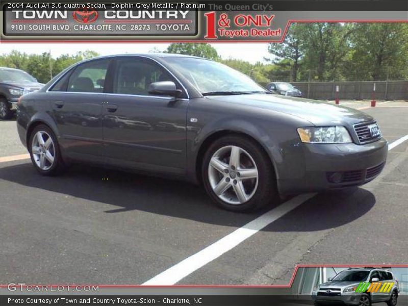 Dolphin Grey Metallic / Platinum 2004 Audi A4 3.0 quattro Sedan