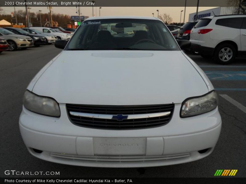 Bright White / Gray 2001 Chevrolet Malibu Sedan