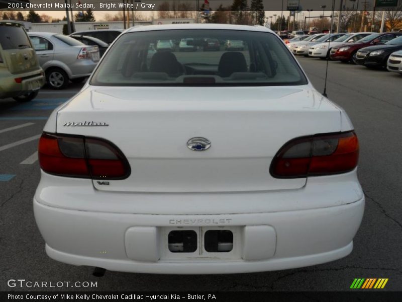 Bright White / Gray 2001 Chevrolet Malibu Sedan