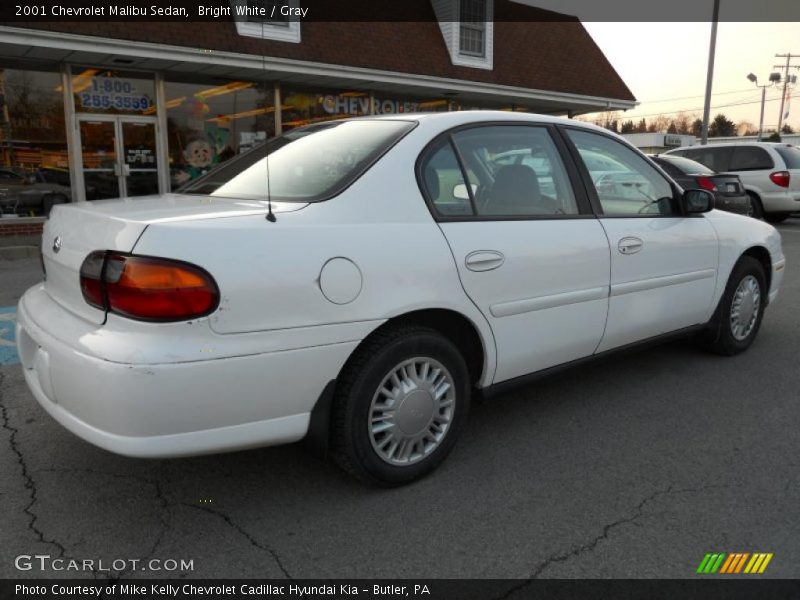 Bright White / Gray 2001 Chevrolet Malibu Sedan