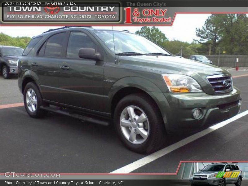 Ivy Green / Black 2007 Kia Sorento LX