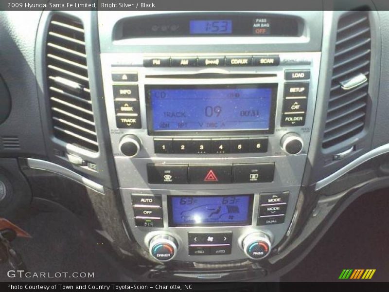 Bright Silver / Black 2009 Hyundai Santa Fe Limited