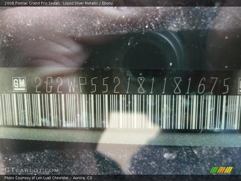 Liquid Silver Metallic / Ebony 2008 Pontiac Grand Prix Sedan