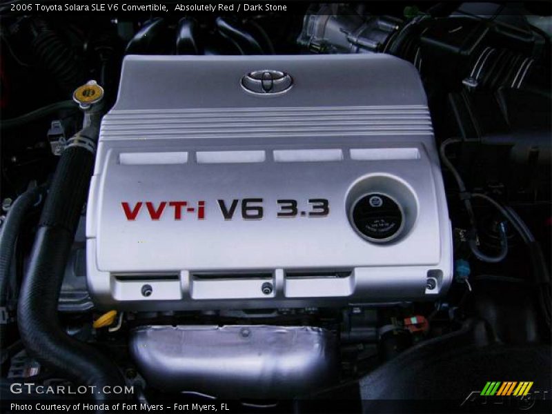 Absolutely Red / Dark Stone 2006 Toyota Solara SLE V6 Convertible