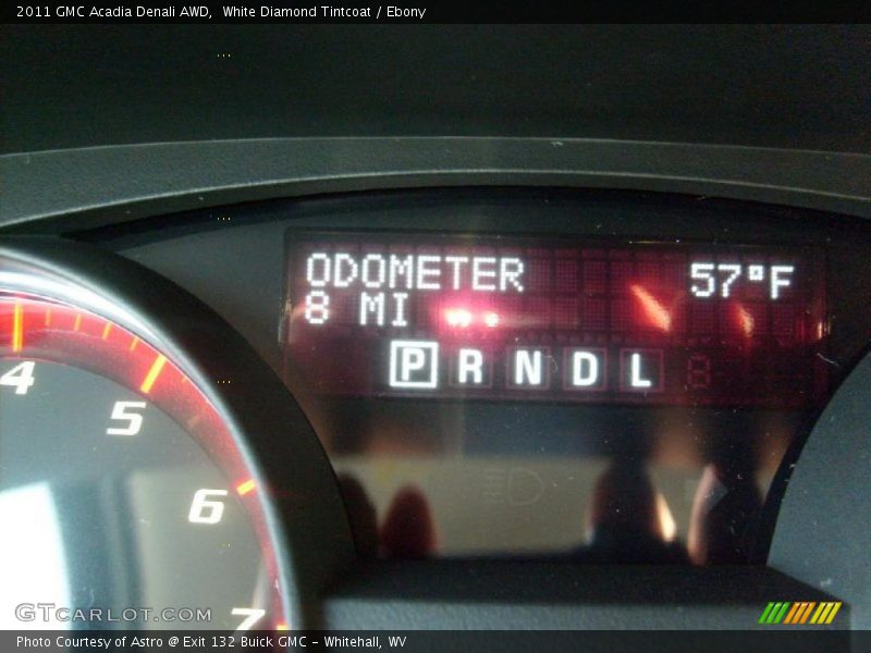 White Diamond Tintcoat / Ebony 2011 GMC Acadia Denali AWD
