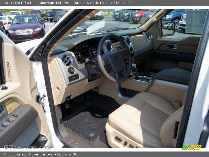 White Platinum Metallic Tri-Coat / Pale Adobe 2011 Ford F150 Lariat SuperCab 4x4