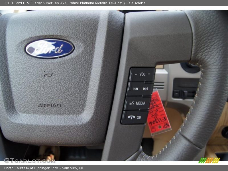 White Platinum Metallic Tri-Coat / Pale Adobe 2011 Ford F150 Lariat SuperCab 4x4