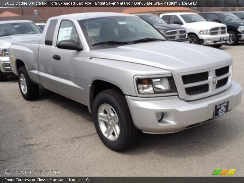 Bright Silver Metallic / Dark Slate Gray/Medium Slate Gray 2011 Dodge Dakota Big Horn Extended Cab 4x4