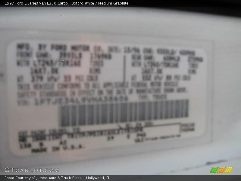 Oxford White / Medium Graphite 1997 Ford E Series Van E350 Cargo