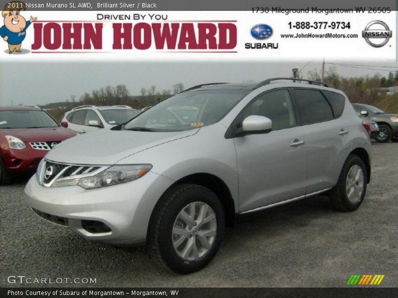 Brilliant Silver / Black 2011 Nissan Murano SL AWD