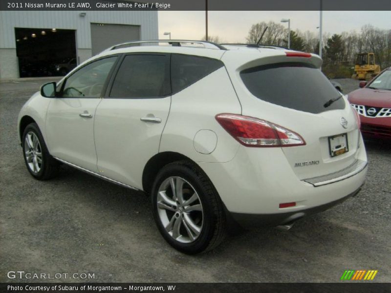 Glacier White Pearl / Beige 2011 Nissan Murano LE AWD