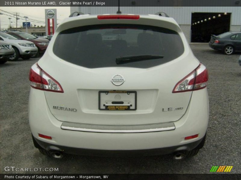 Glacier White Pearl / Beige 2011 Nissan Murano LE AWD