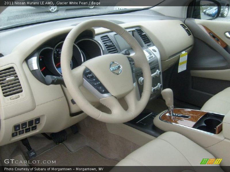 Glacier White Pearl / Beige 2011 Nissan Murano LE AWD