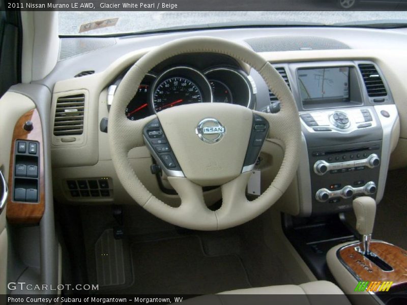 Glacier White Pearl / Beige 2011 Nissan Murano LE AWD