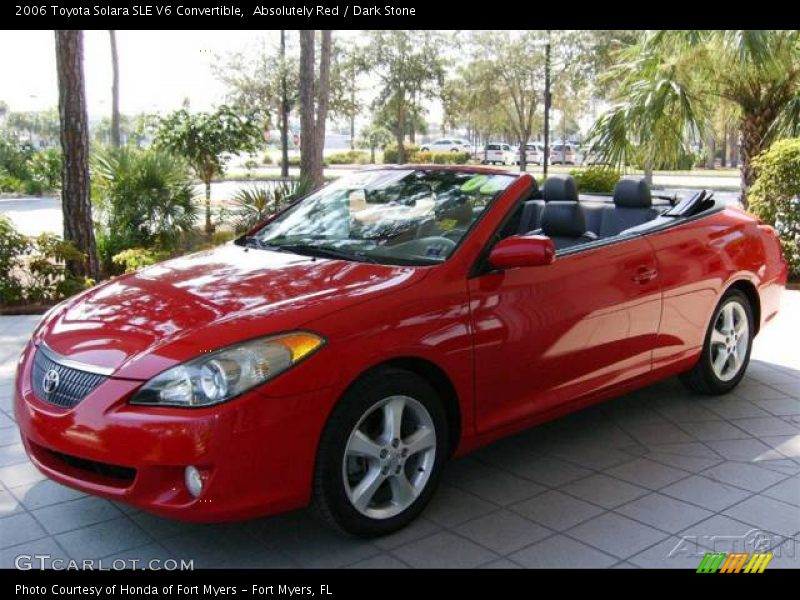 Absolutely Red / Dark Stone 2006 Toyota Solara SLE V6 Convertible