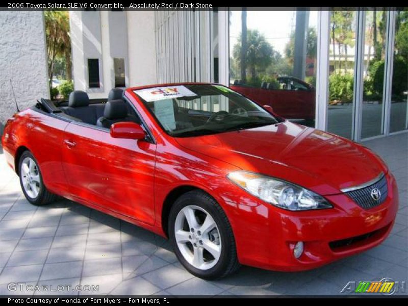 Absolutely Red / Dark Stone 2006 Toyota Solara SLE V6 Convertible