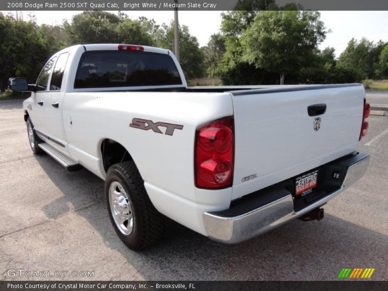 Bright White / Medium Slate Gray 2008 Dodge Ram 2500 SXT Quad Cab