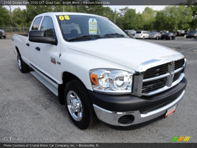 Bright White / Medium Slate Gray 2008 Dodge Ram 2500 SXT Quad Cab