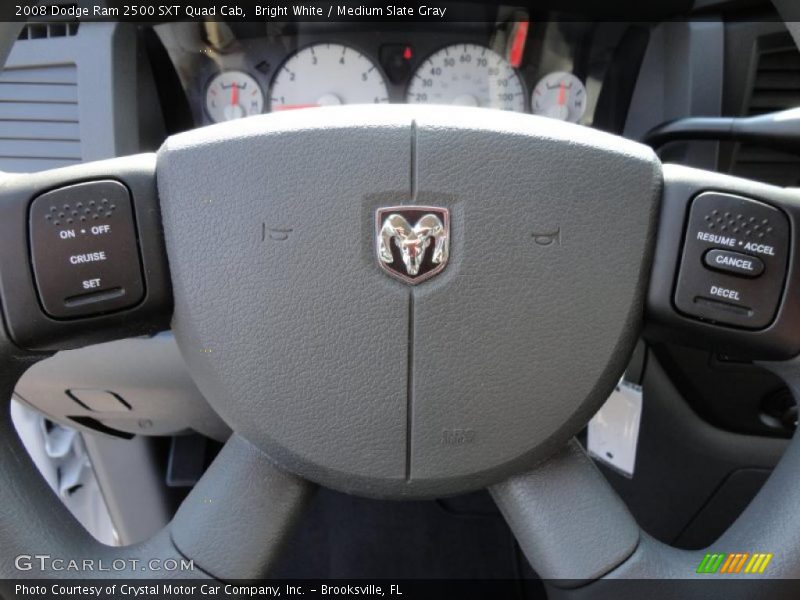 Bright White / Medium Slate Gray 2008 Dodge Ram 2500 SXT Quad Cab