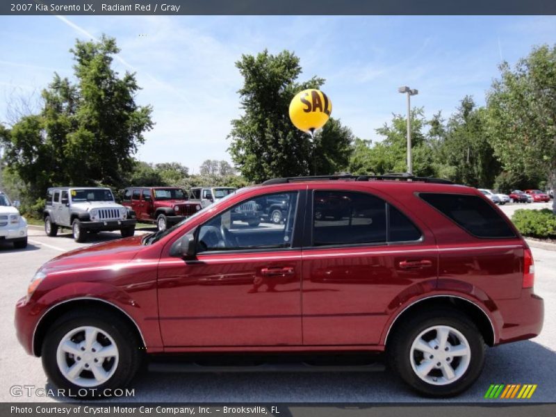 Radiant Red / Gray 2007 Kia Sorento LX