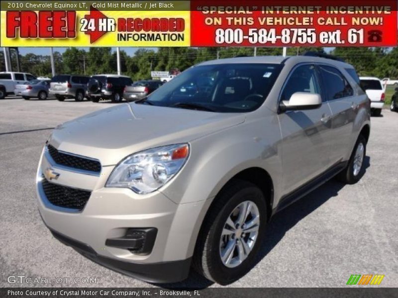Gold Mist Metallic / Jet Black 2010 Chevrolet Equinox LT