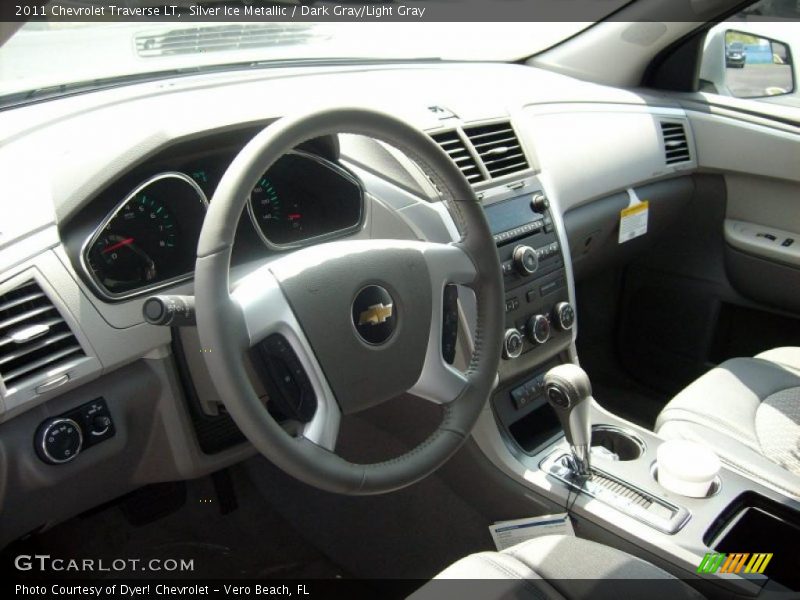 Silver Ice Metallic / Dark Gray/Light Gray 2011 Chevrolet Traverse LT