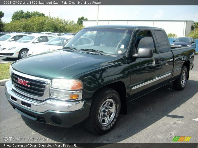 Polo Green Metallic / Pewter 2003 GMC Sierra 1500 Extended Cab