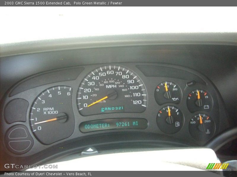 Polo Green Metallic / Pewter 2003 GMC Sierra 1500 Extended Cab