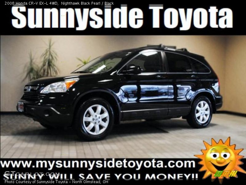 Nighthawk Black Pearl / Black 2008 Honda CR-V EX-L 4WD