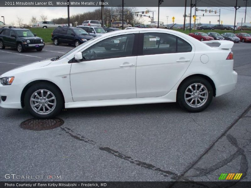 Wicked White Metallic / Black 2011 Mitsubishi Lancer ES
