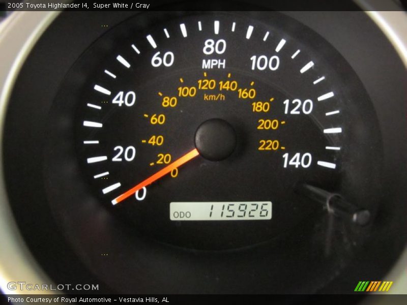 Super White / Gray 2005 Toyota Highlander I4