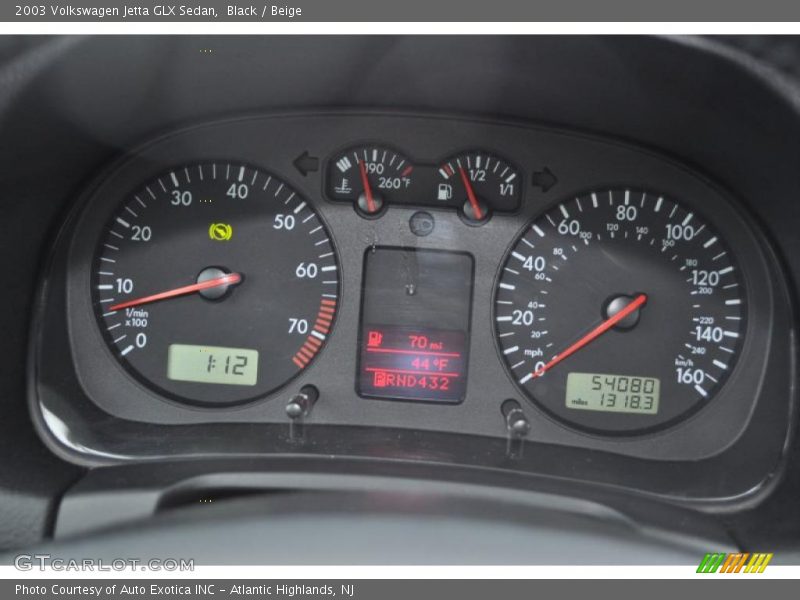  2003 Jetta GLX Sedan GLX Sedan Gauges