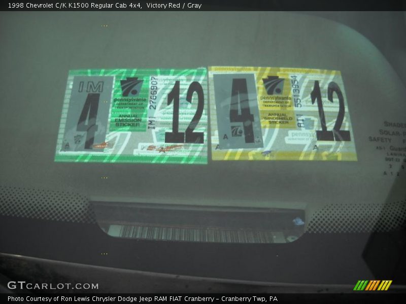 Victory Red / Gray 1998 Chevrolet C/K K1500 Regular Cab 4x4