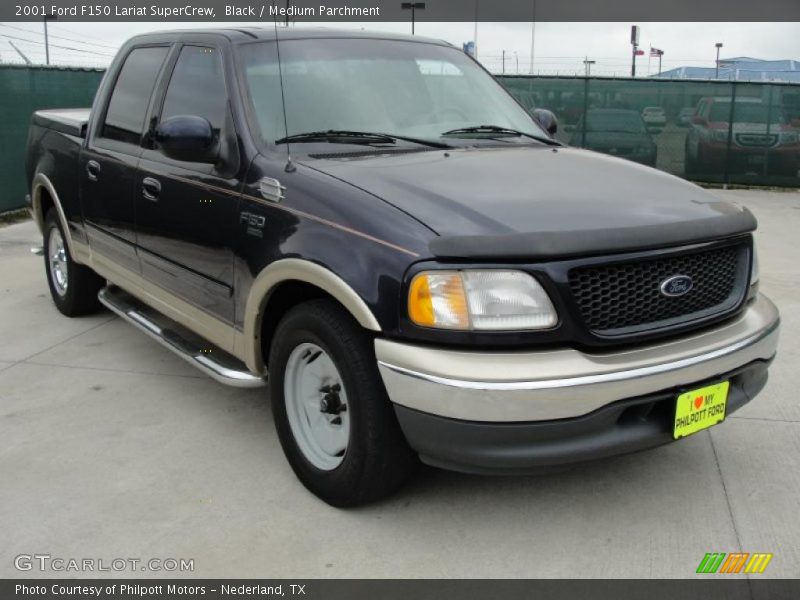 Black / Medium Parchment 2001 Ford F150 Lariat SuperCrew