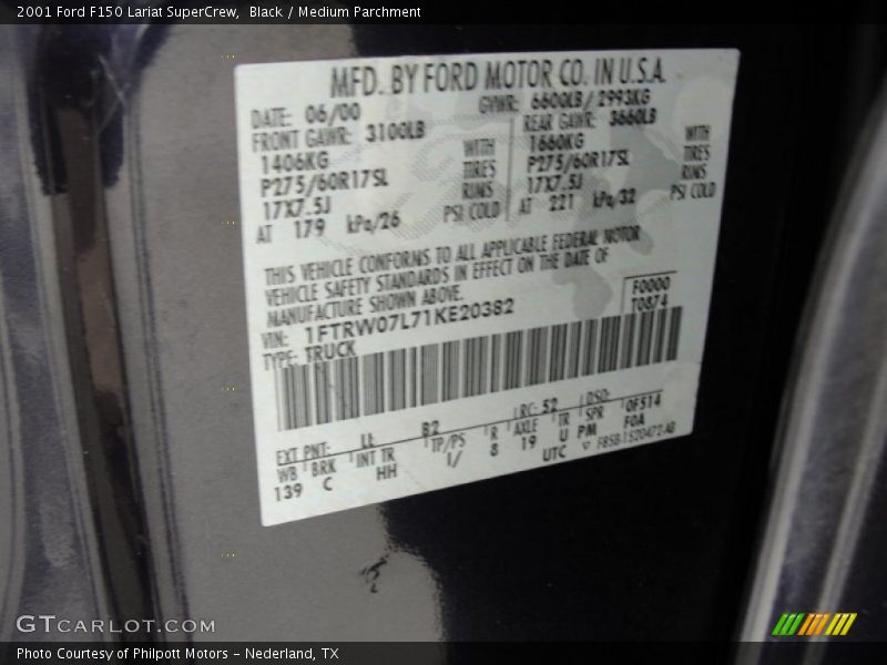 Black / Medium Parchment 2001 Ford F150 Lariat SuperCrew