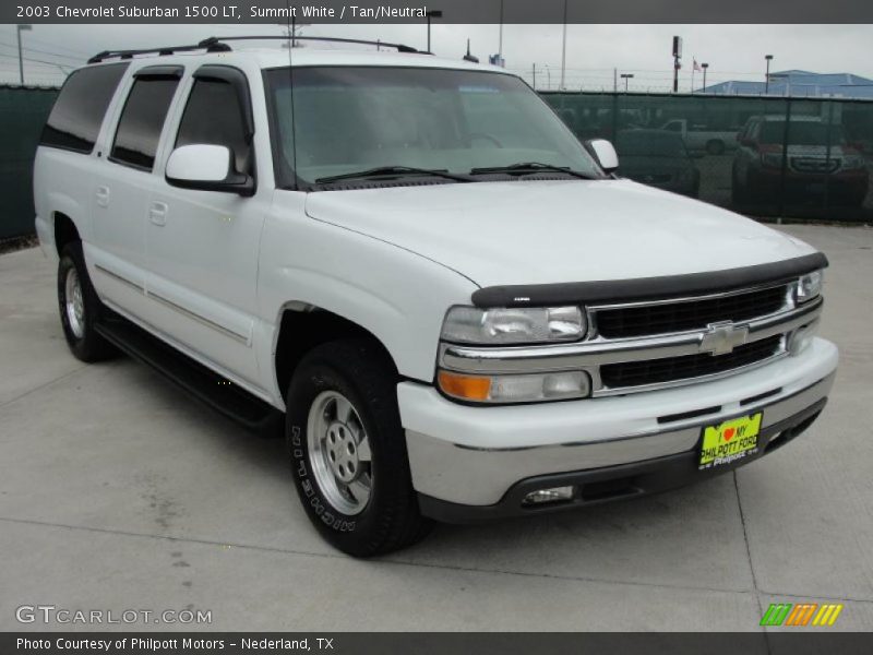 Summit White / Tan/Neutral 2003 Chevrolet Suburban 1500 LT