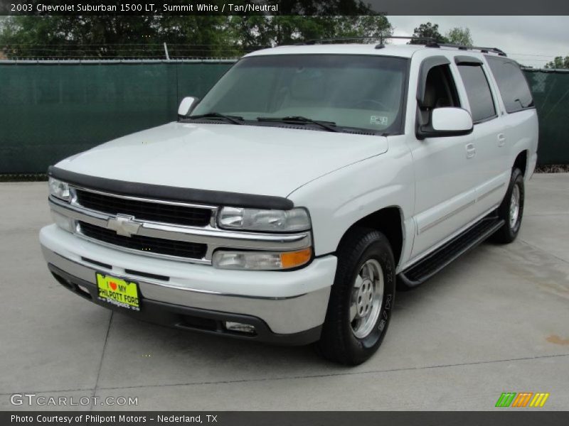 Summit White / Tan/Neutral 2003 Chevrolet Suburban 1500 LT