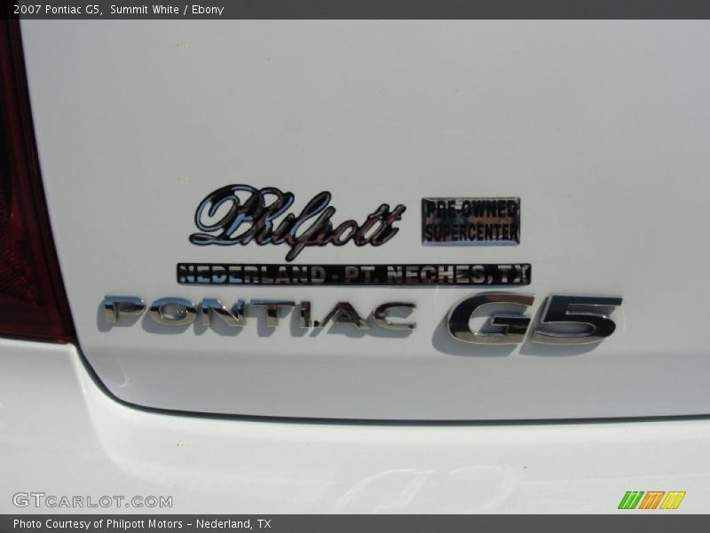 Summit White / Ebony 2007 Pontiac G5